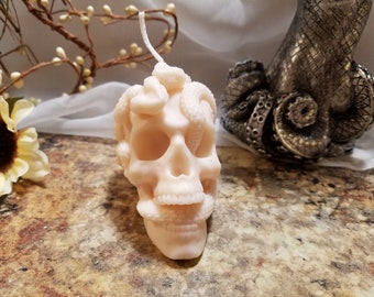 Snake Skull Candle, Medium Skull Candle , Unique Snake Skull Ritual Candle, Color Choice