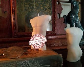 Male Torso Candle for the Bold,  Naked Satyr Pan Greek Roman Type Candle,  Body Candle