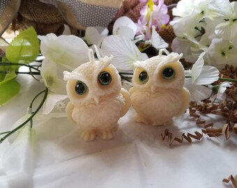 Small Athena Owl Soy Candles, Symbol of Wisdom, Handmade in Ohio (Set of 2)