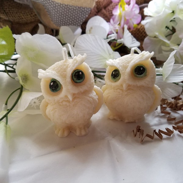 2 Small Greek Mythology Athena Owl Candles, Small Owl Candles, Owl Symbol of Wisdom