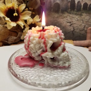 Bleeding Skull of Skulls Candle, Large Unique Skull Candle , Ornate Skull Candle