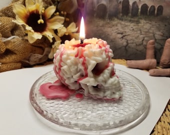 Bleeding Skull of Skulls Candle, Large Unique Skull Candle , Ornate Skull Candle