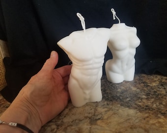 Large Male Torso Shaped Candle,  Over 5.5 Inches, Naked Art, Guy Candle, Body Beautiful, Novelty Naked Man Candle, Body Candle