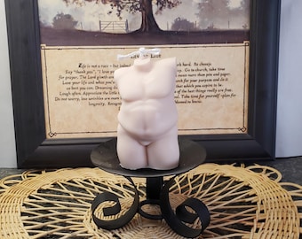 Dad Bod Candle, Male Torso Candle,  Naked Guy Type Candle,  Body Candle, Body Image Candle