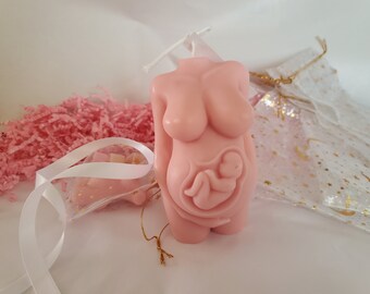 Pregnant Goddess Candle,  Mom to be, Expecting Lady Torso Candle, Expecting Mother, Novelty Woman Candle, Body Candle