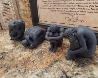 Athletic Nude Sitting or Kneeling Torso Candle Figures ,  Seated Naked Art Candle Thinker, Body Beautiful , Novelty Nude Candle