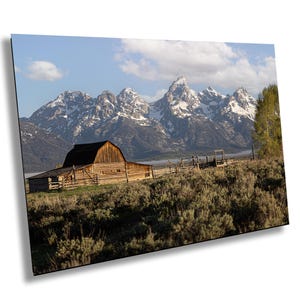 Rustikale Moulton Scheune bei Sonnenaufgang - Grand Teton Nationalpark Landschaft Fotografie Druck