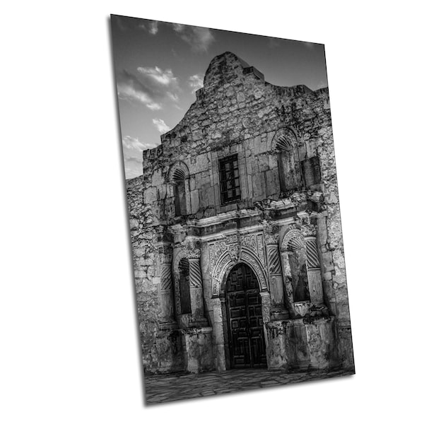Stampa di Texas Alamo: punto di riferimento di San Antonio, fotografia in bianco e nero