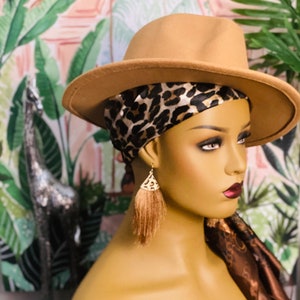 LEOPARD & CHAINS Large Silk Feel Hair Scarf, 42&quot;x42&quot; Square Scarf, Neck Scarf, Silky Ponytail Scarf, Bandana