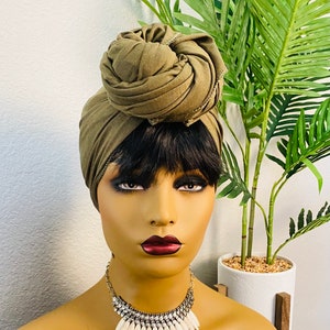 COTTON JERSEY HEADWRAP | Headscarf || Midnight | Coffee | Wine Red | Army Green | Camel | Ginger Yellow | Royal Blue