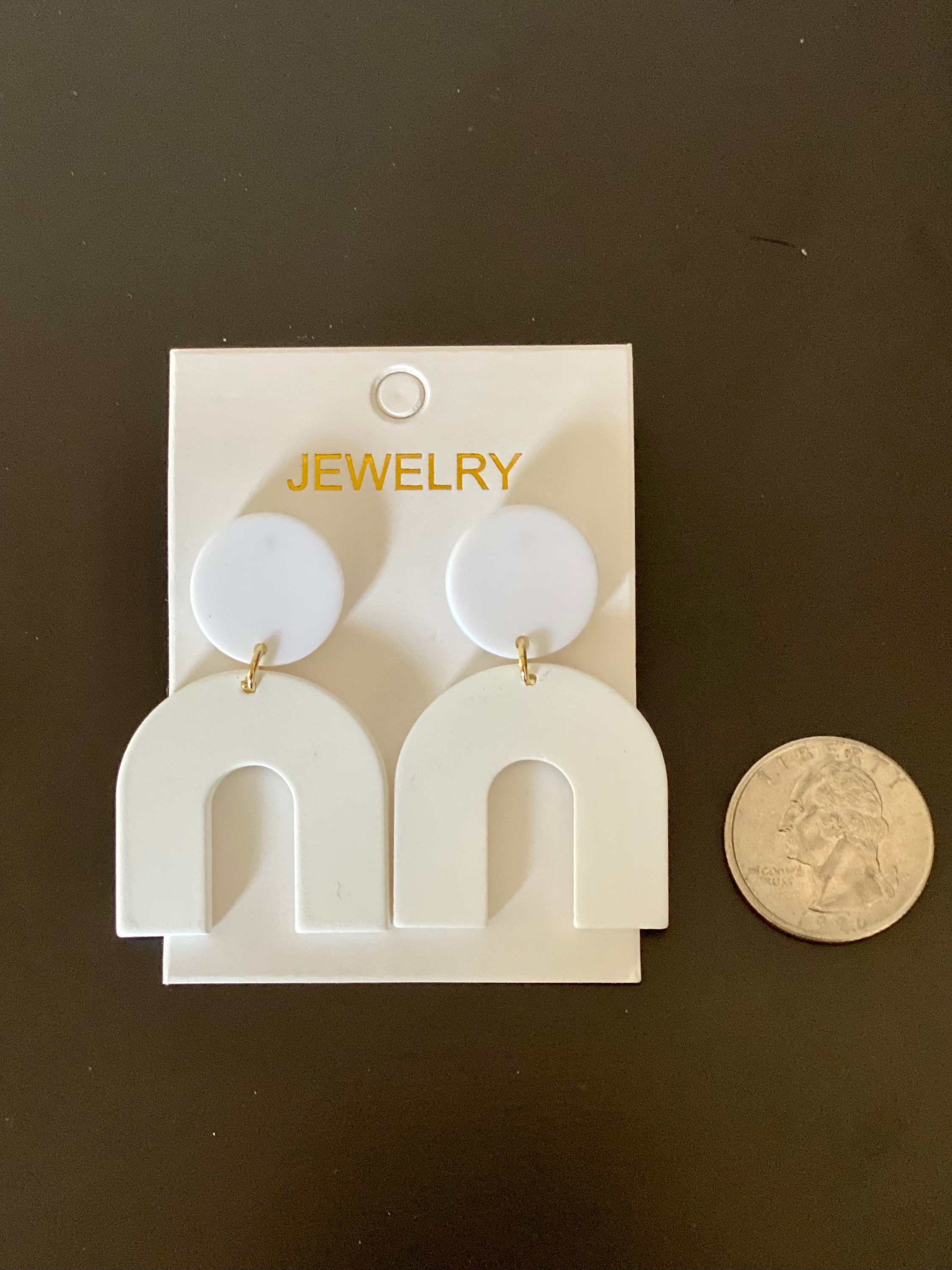 WHITE USHAPED DANGLE Earrings Etsy