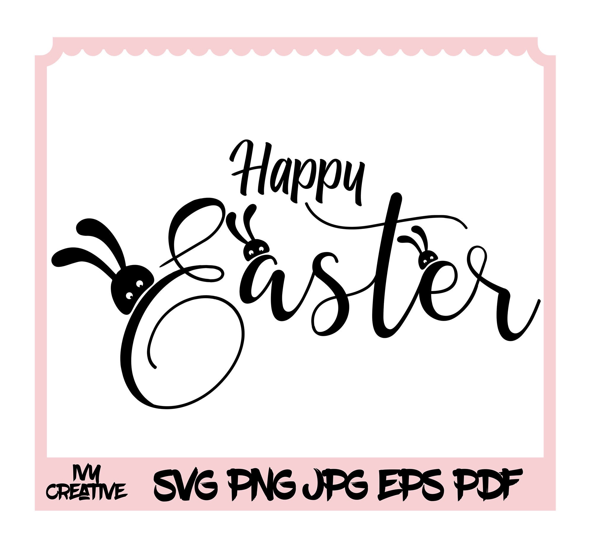 Happy Easter Sign Sticker Svg Cricut Drawing Clip Art High | Etsy
