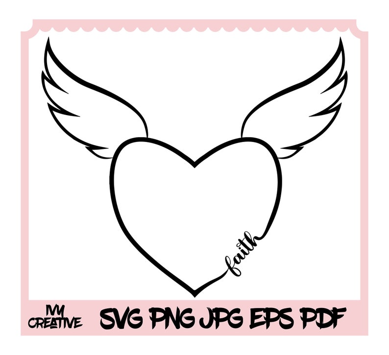Download Faith Heart With Wings Free License Instant Download Cute Drawing Svg Cricut Cut File Digital Digital File Heaven Svg Art Collectibles Digital Vadel Com