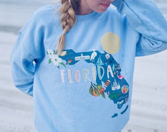 Florida Crewneck Sweatshirt Summer Shirt Florida Vacation Sweatshirt