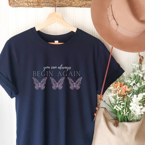Butterfly Shirt, Monarch Butterfly T-Shirt, Botanical Shirt, Growth Mindset, Gift for Mom, Cute Butterfly Tee