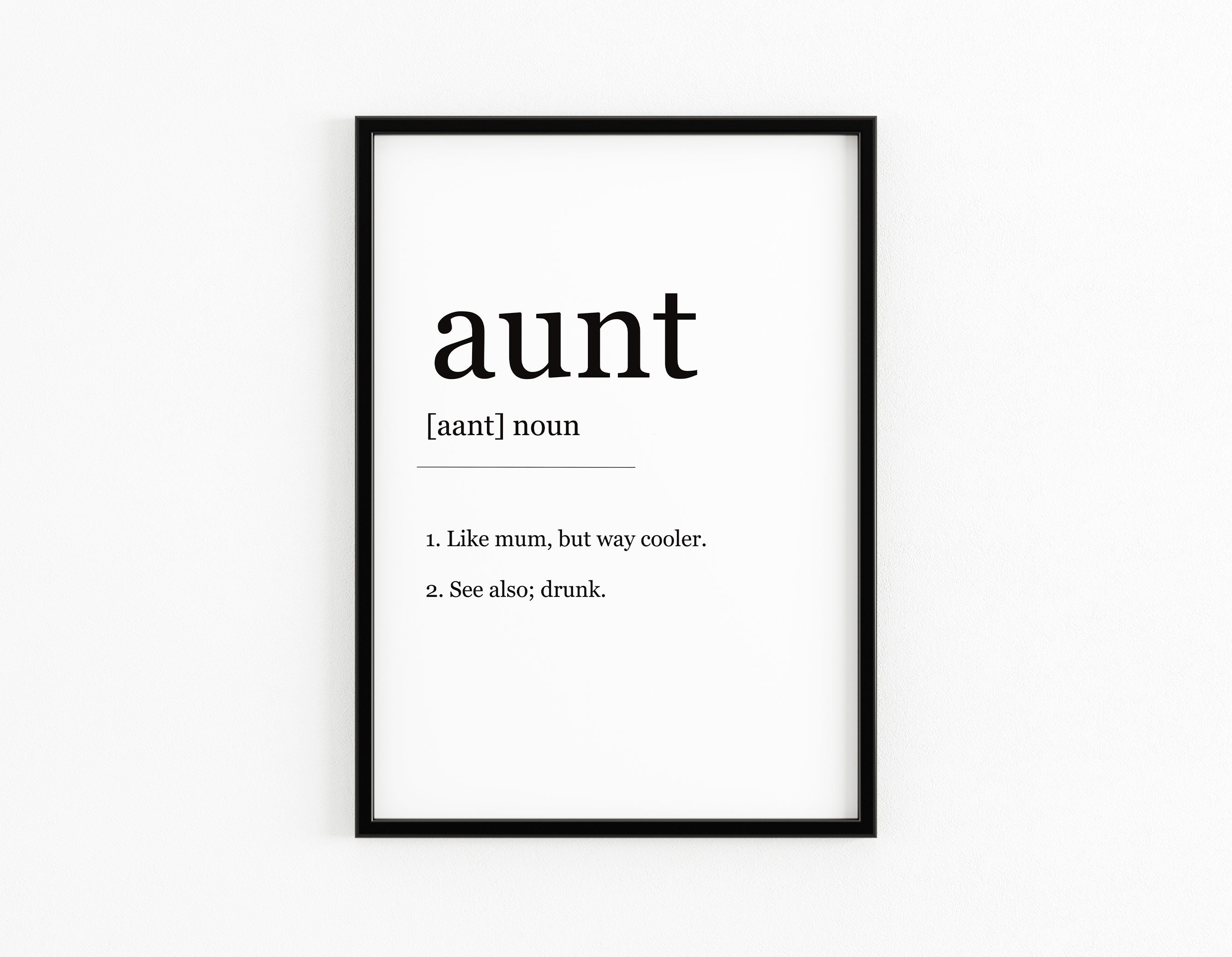 Aunt Definition Print Definition Prints Home Decor Wall Etsy