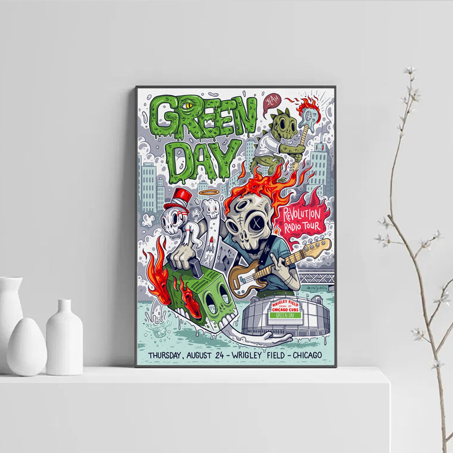 Green Day Band Poster Home Decor Etsy