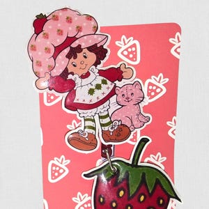 Old School Strawberry Girl Cartoon Badge Reel