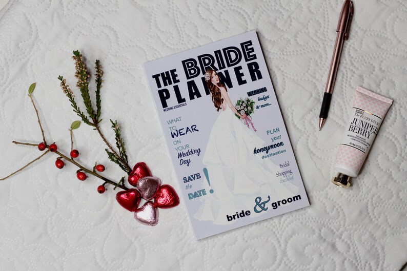 The Bride Planner, Wedding Planner, Wedding Journal, Planner, Journal Midnight Steel
