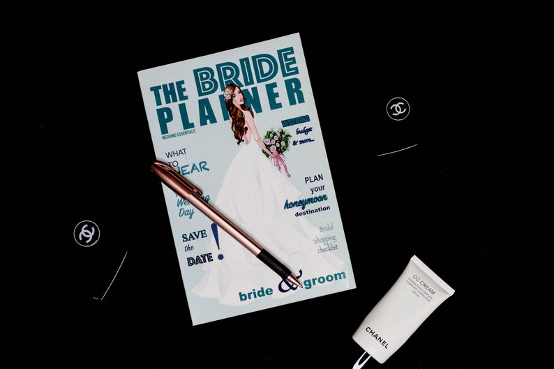 The Bride Planner, Wedding Planner, Wedding Journal, Planner, Journal Turquoise