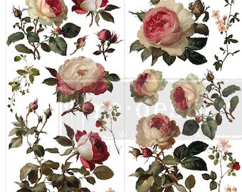 Midnight Rose Mini Transfer - Redesign with Prima Small Floral Decal