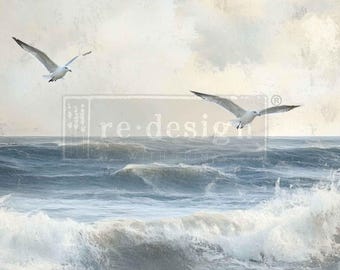Echoes on the Water Decoupage Paper - Redesign with Prima Décor Tissue Fiber