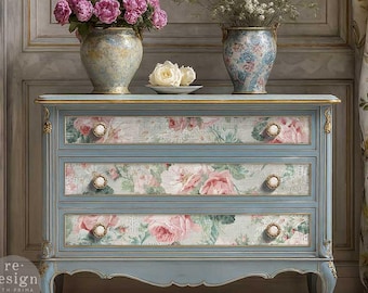 Pink Blossom Bliss Decoupage Fiber Set - Redesign with Prima - Floral Paper for Furniture
