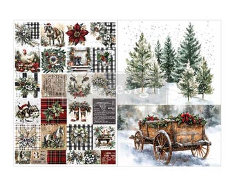 Farmhouse Frost - A4 Decoupage Paper Pack - Redesign with Prima