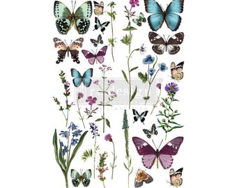 Butterfly Oasis Transfer - Rub On Furniture Transfer - Redesign with Prima Decor Transfer