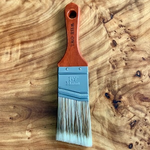 1.5&quot; Micro Angled Wise Owl Premium Paint Brush / Wax Salve Brushes