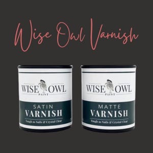 Varnish Topcoat by Wise Owl Paint - Clear Coat Protector, Satin or Matte, Decoupage Medium - Free Shipping