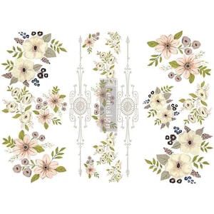 Painted Florals Decal - Furniture Transfer, Redesign With Prima Decor Transfer