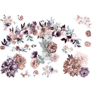 Burgundy Rose Garden Furniture Transfer - Rub on Decor Transfer by Redesign with Prima