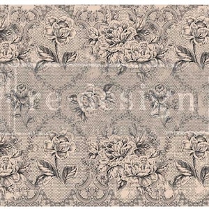 Decoupage Fiber - Antique Laces - Large A1 Decoupage Paper for Furniture - Redesign with Prima - 23.4&quot;x 33.1&quot;