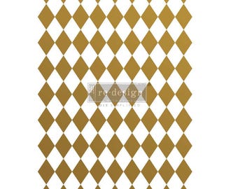 Gold Harlequin - Furniture Decor Transfer, Redesign With Prima