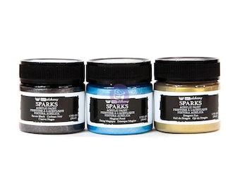 Masquerade Sparks Acrylic Paint Set - Art Alchemy by Finnabair - Mixed Media Paint - Redesign with Prima