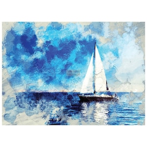 On a Voyage II - Rub On Furniture Decal Transfer, Redesign With Prima Decor Transfer