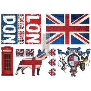 London Love Decor Transfer - Rub On Furniture Decal Transfer by Redesign with Prima 24&quot;x35&quot;