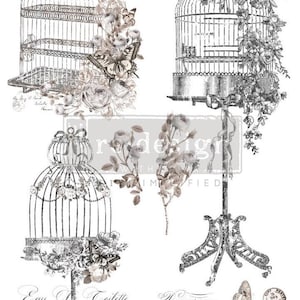 La Voliere Transfer - Rub on Furniture Decal Transfer by Redesign with Prima