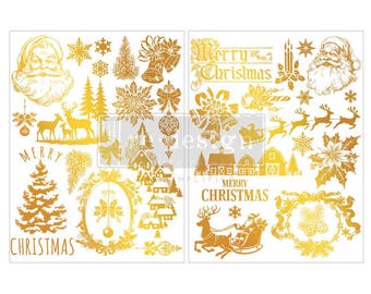 Holiday Heirloom Foil - Kacha Gold Middy Decor Transfer - Redesign with Prima