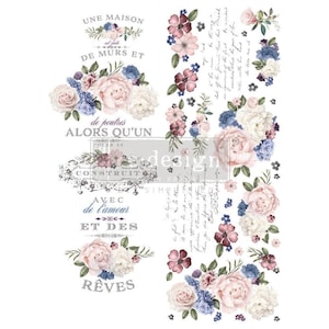 Lavender Bush Furniture Transfer - Redesign with Prima Decor Transfer - Floral Decal