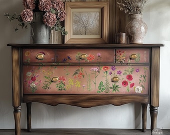 Floral Collection Transfer - Redesign with Prima Transfer, Rub On Furniture Decal