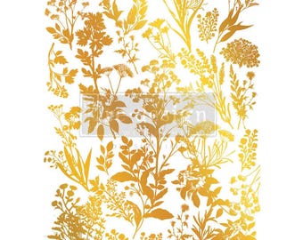 Luxe Foliage Kacha Gold Foil Transfer - Furniture Decor Transfer by Redesign with Prima