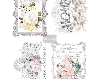 Floral Home Decor Transfer, Redesign with Prima, Rub On Furniture Decal