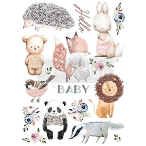 Hello Baby Transfer - Decal Transfer by  Redesign Decor Transfers with Prima