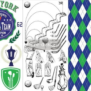 Golf Mini Furniture Transfer - Redesign with Prima Decor Transfer ~ 3 Distinct Sheets