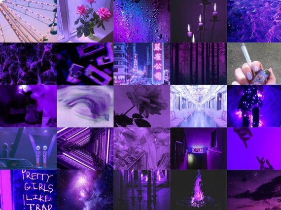 Photo Wall Collage Kit Grunge Purple Aesthetic 6x4cm Etsy