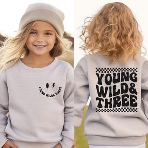 Young Wild And Three 3rd Birthday Shirt, Toddler Girls Third Birthday Tee, Kids Birthday, Third Birthday, 3 year Old Birthday, Birthday Boy