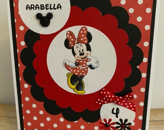 MINNIE MOUSE PERSONALISED BIRTHDAY CARD ANY NAME AGE RELATION MINNIE MOUSE PERSONALISED BIRTHDAY CARD ANY NAME AGE RELATION