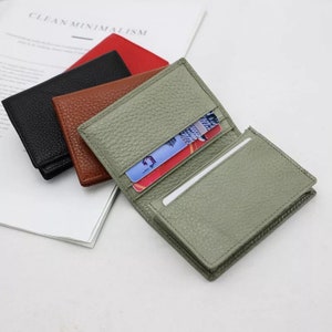 Leather Card Holder Leather Wallet Personalized Minimalist Slim Wallet ...